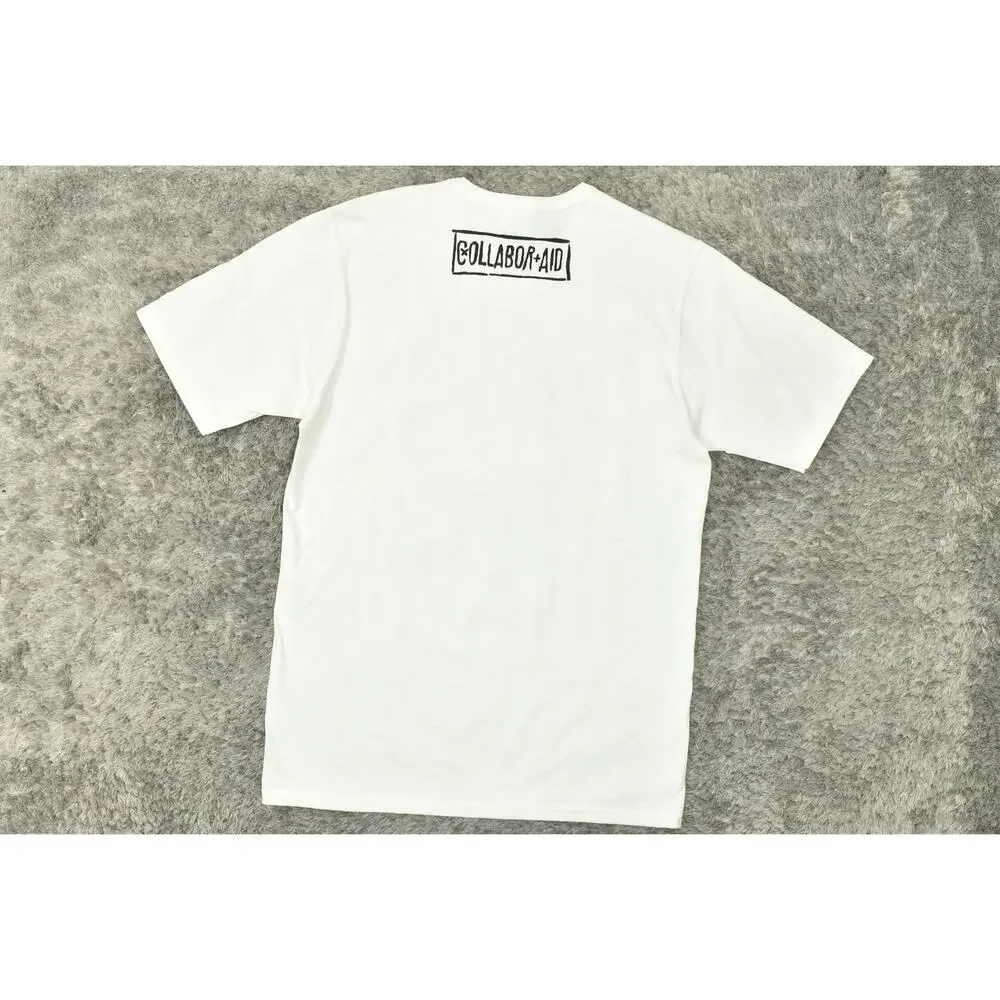 NEW Champion Just Don Basketball Collabor+Aid Men's White 100% Cotton T-Shirt L - Picture 3 of 8